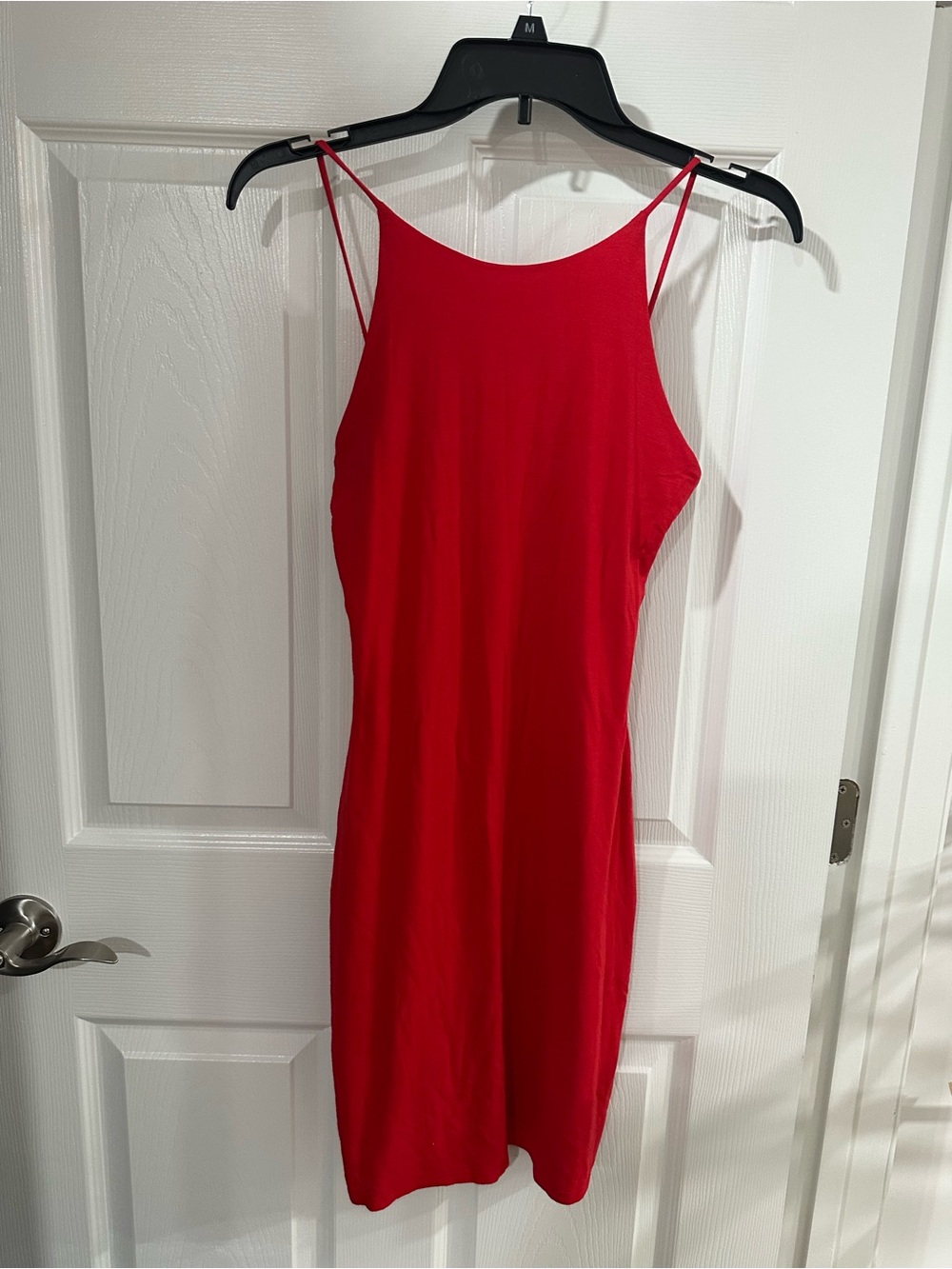 Soprano Red Spaghetti-Strap Bodycon Mini Dress